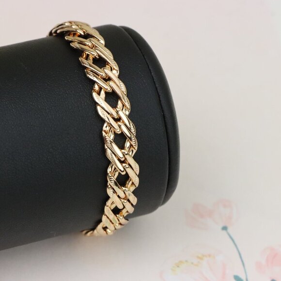 "Elegant Gold Plated Rose Gold Chain Link Bracelet for Women, XPBL1087 - Picture 8 of 12